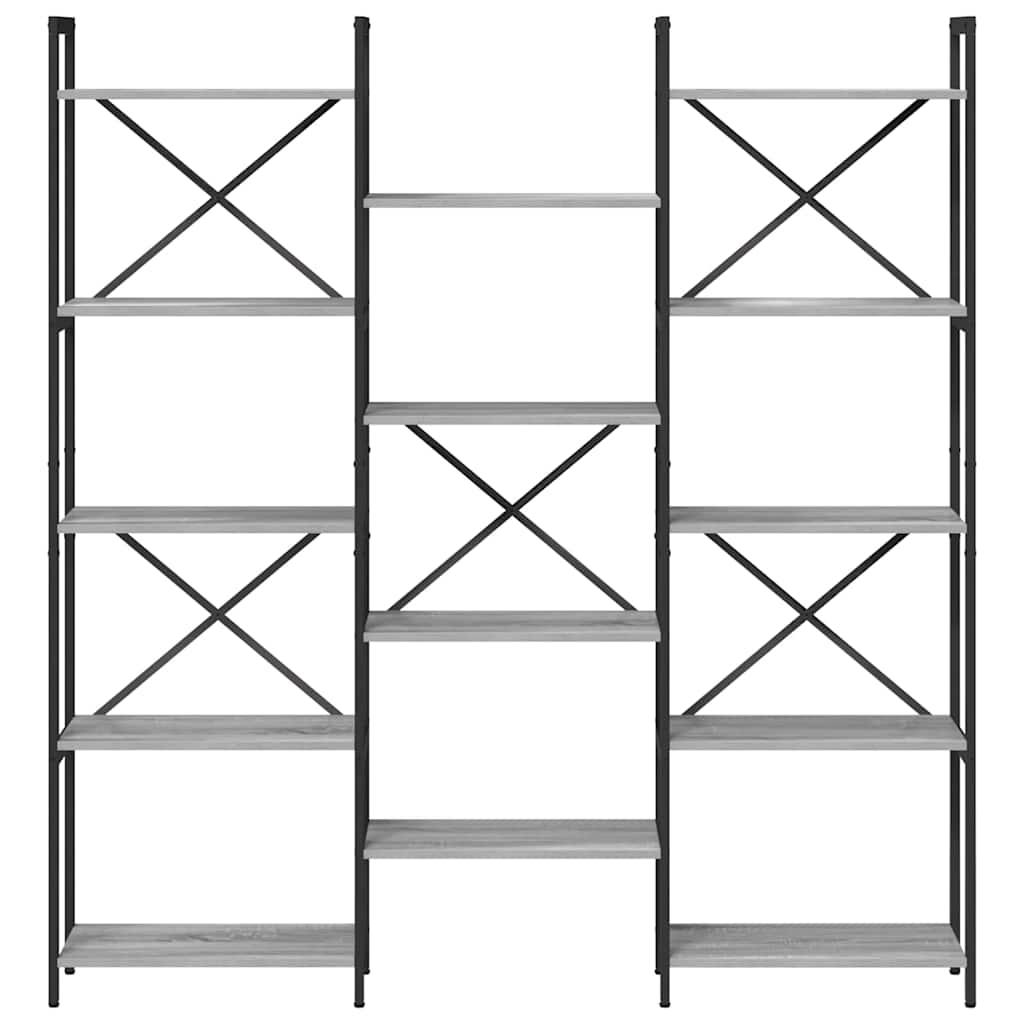 Bookshelf Grey sonoma 156 x 25 x 167.5 cm Engineered wood